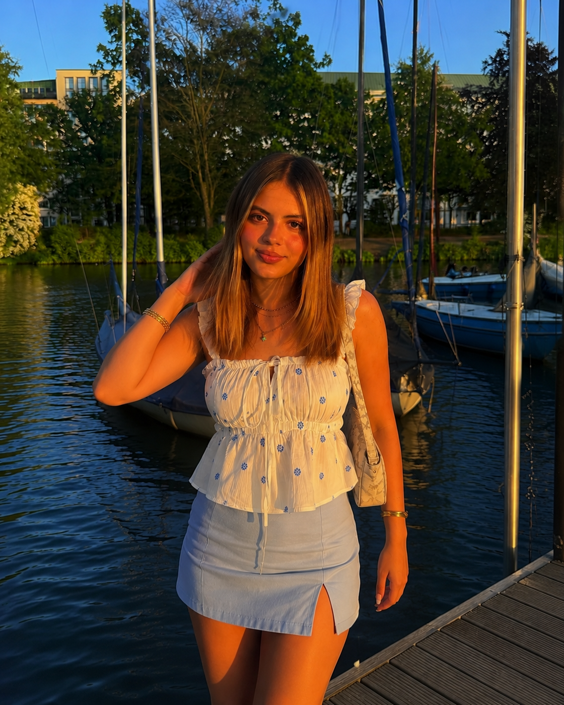Ditsy Peplum Top