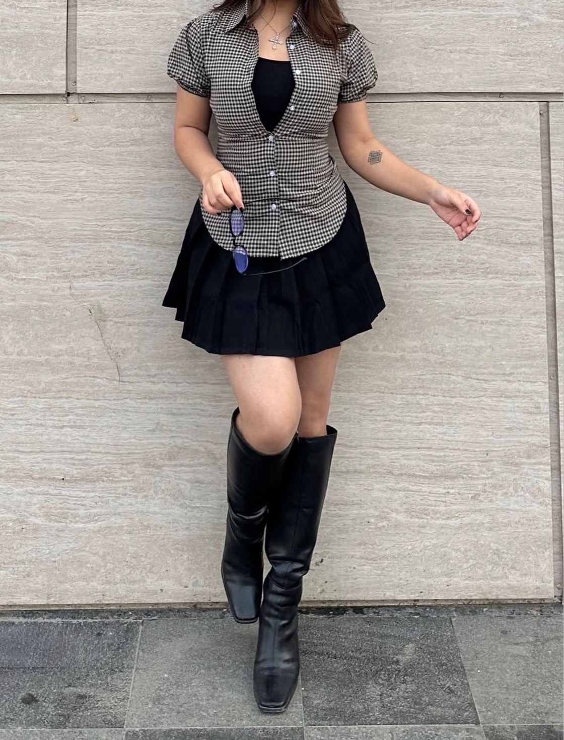 Latte Drawstring Fitted Shirt