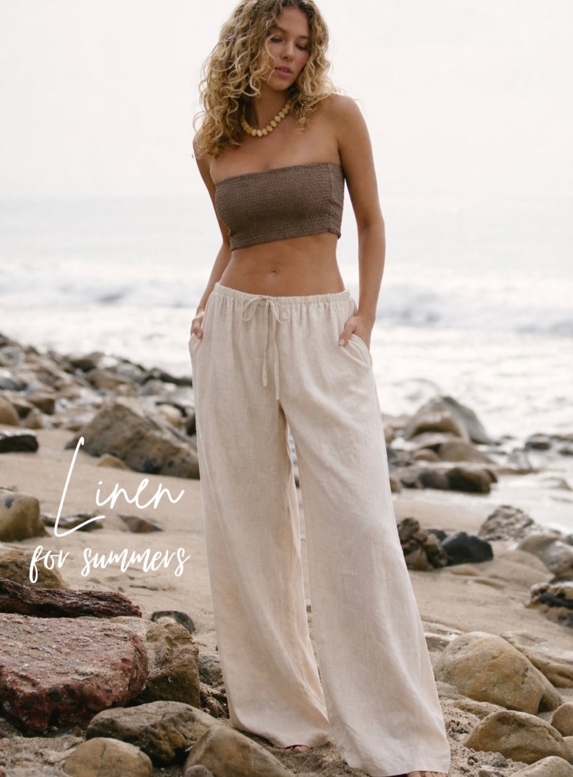 Creamy Sand Natural Linen Pants