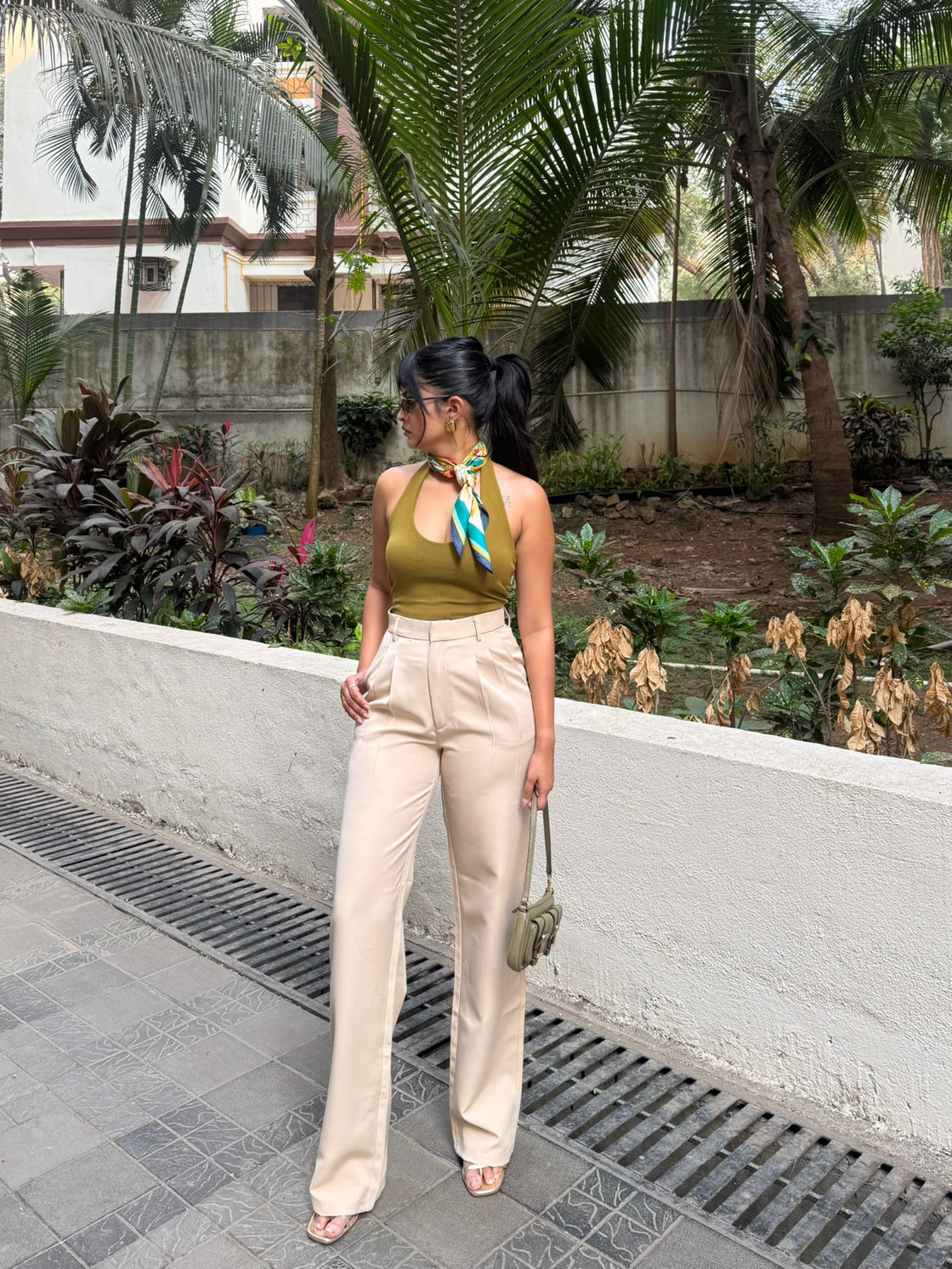 Beige Tailored Trousers