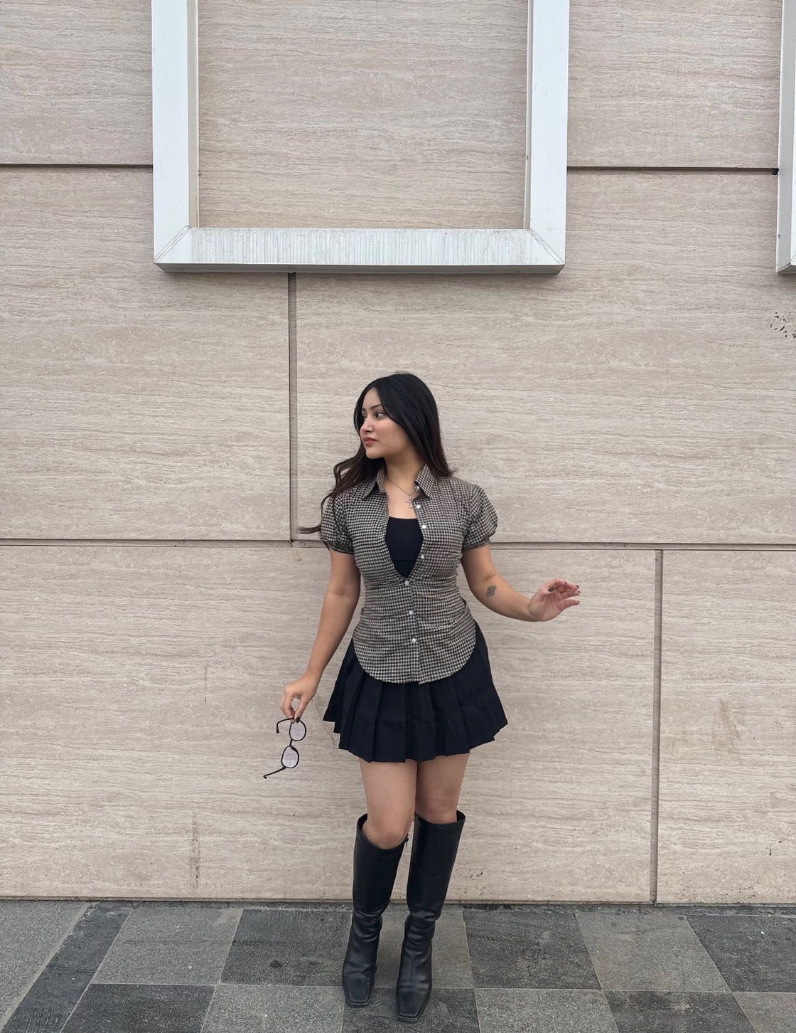 Latte Drawstring Fitted Shirt