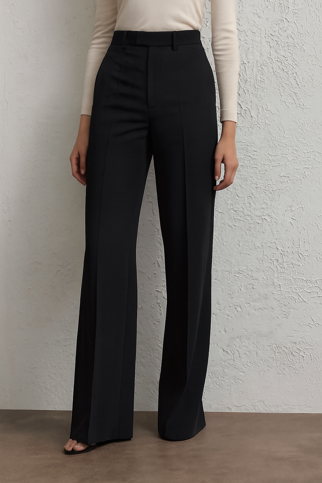 Jet Black Double Hook Trousers