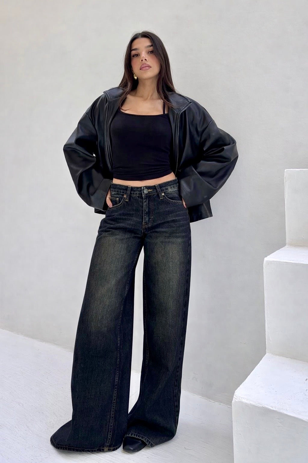 Iconic Dark Wide Leg Denim