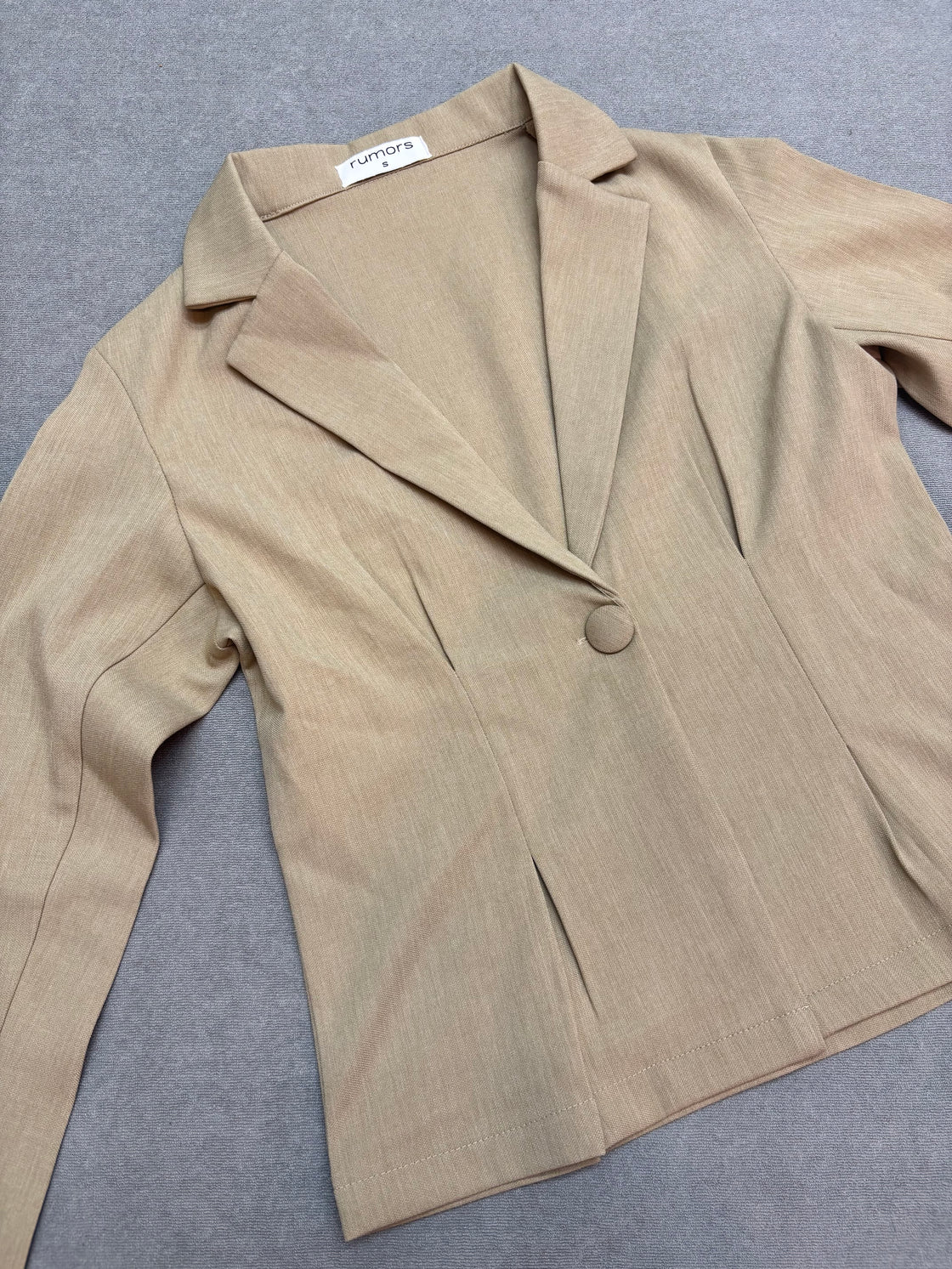 Textured Crop Blazer Top