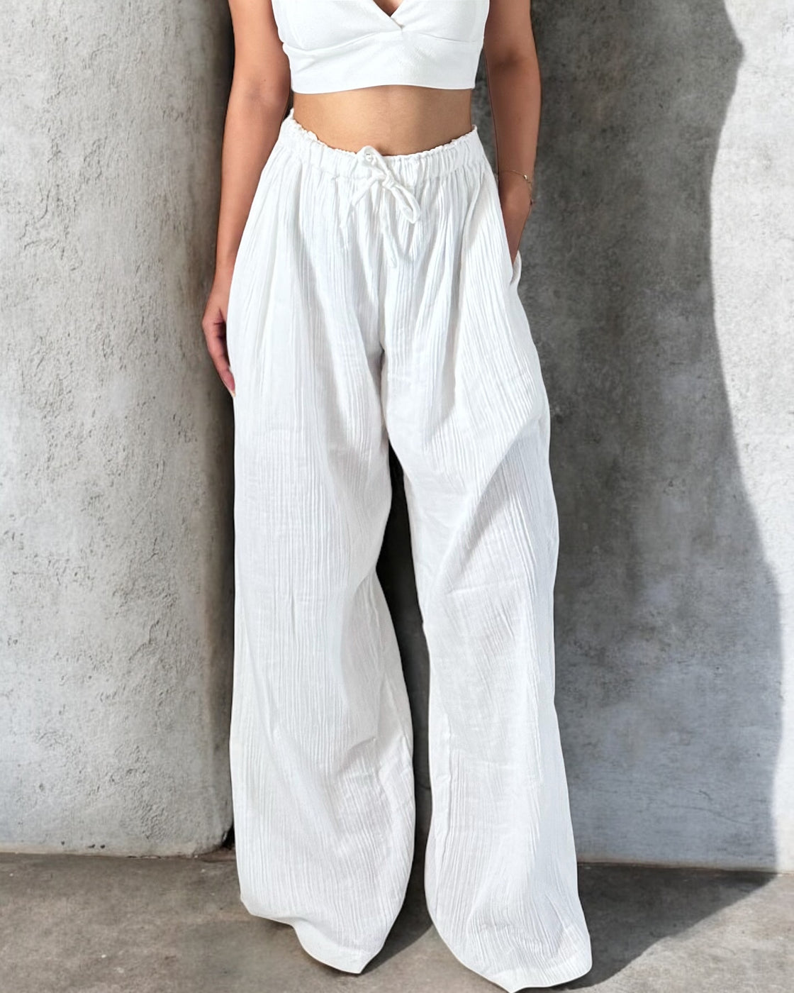 Cotton Crinkle Flow Pants