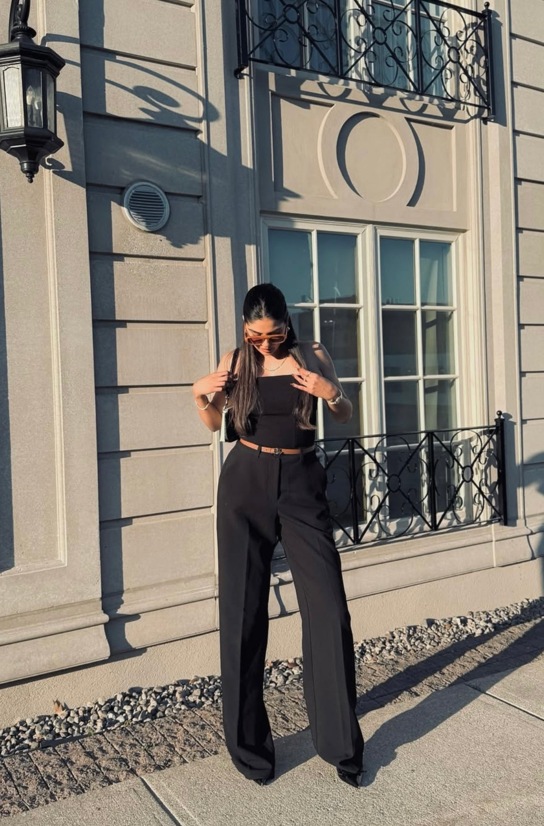 Jet Black Double Hook Trousers