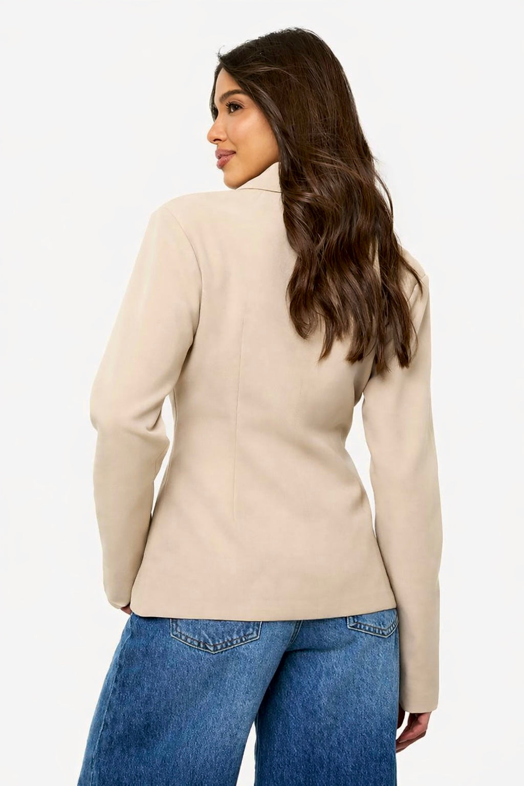 Textured Crop Blazer Top