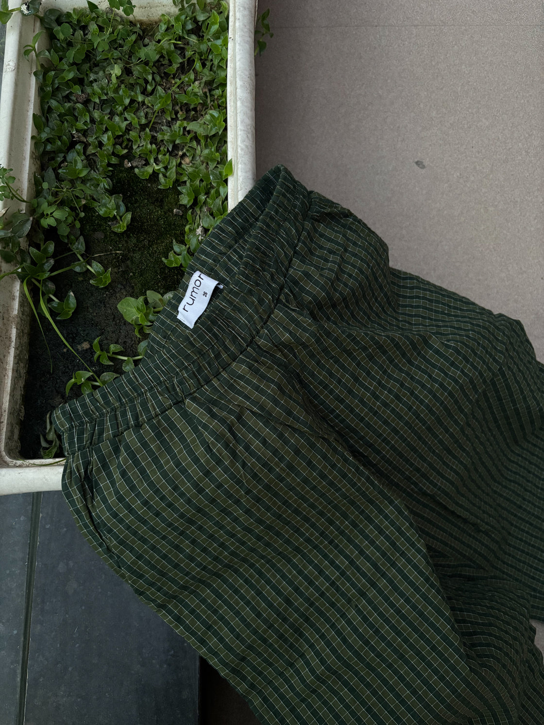 Forest Green Grid Pants