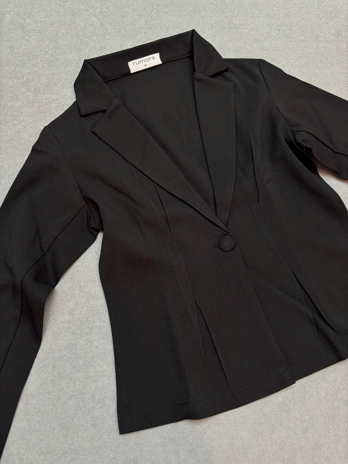 Textured Crop Blazer Top