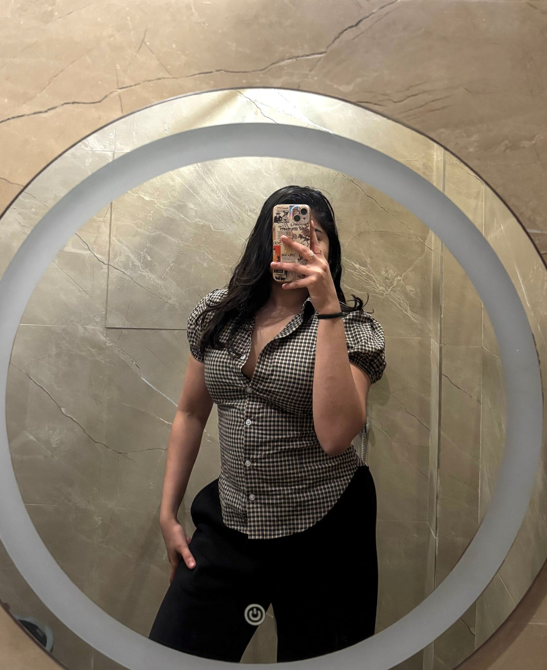 Latte Drawstring Fitted Shirt