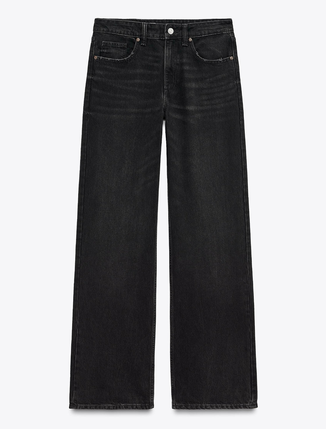 Washed Black Straight Jeans