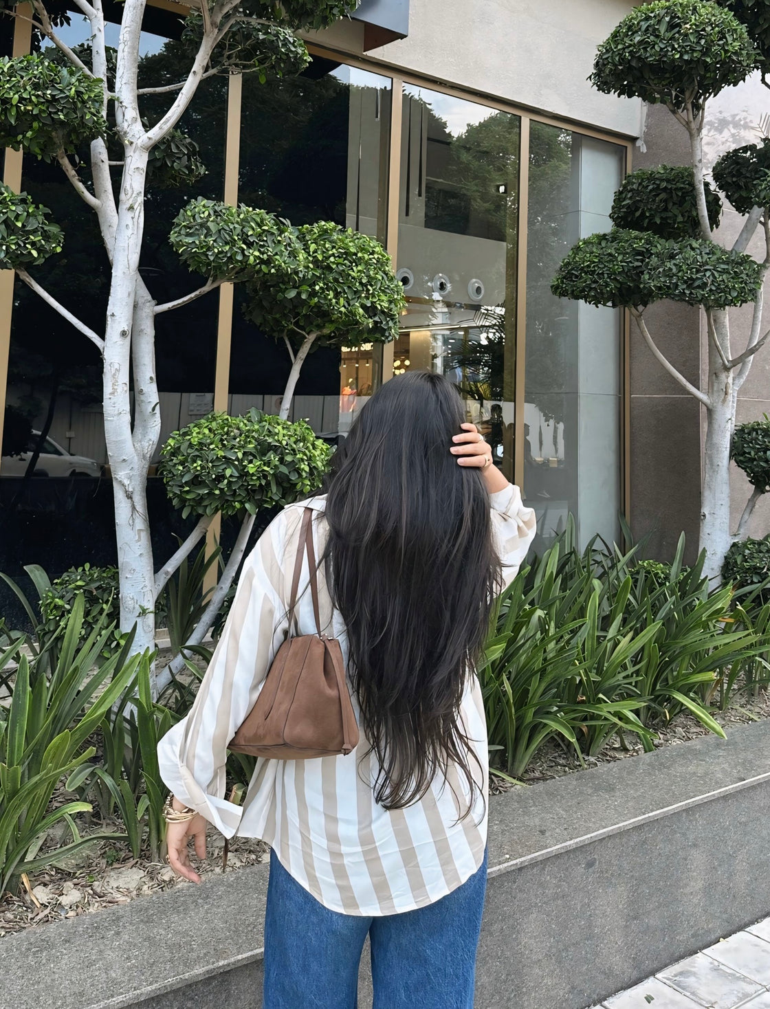 Ivory & Taupe Relaxed Shirt