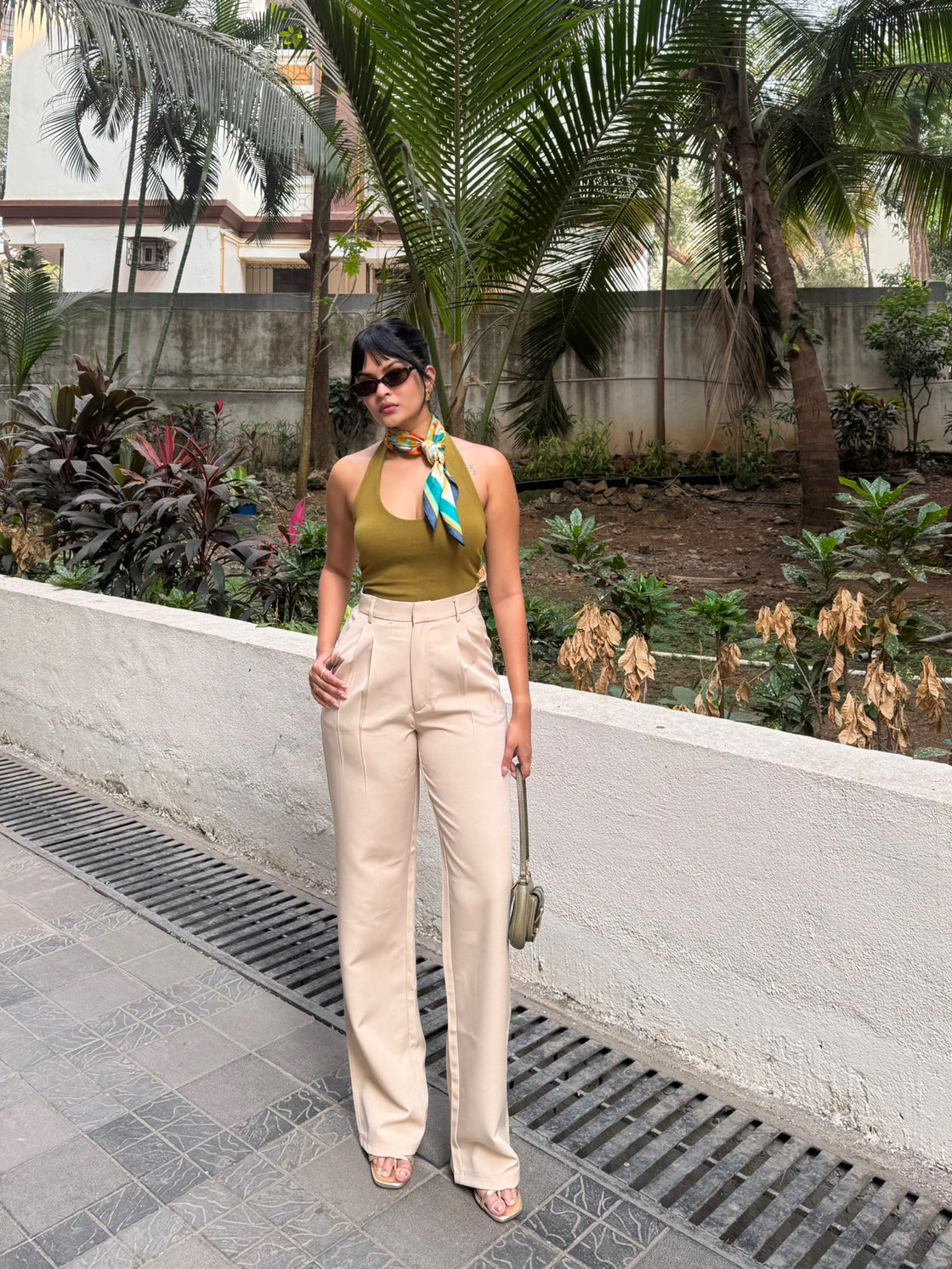 Beige Tailored Trousers