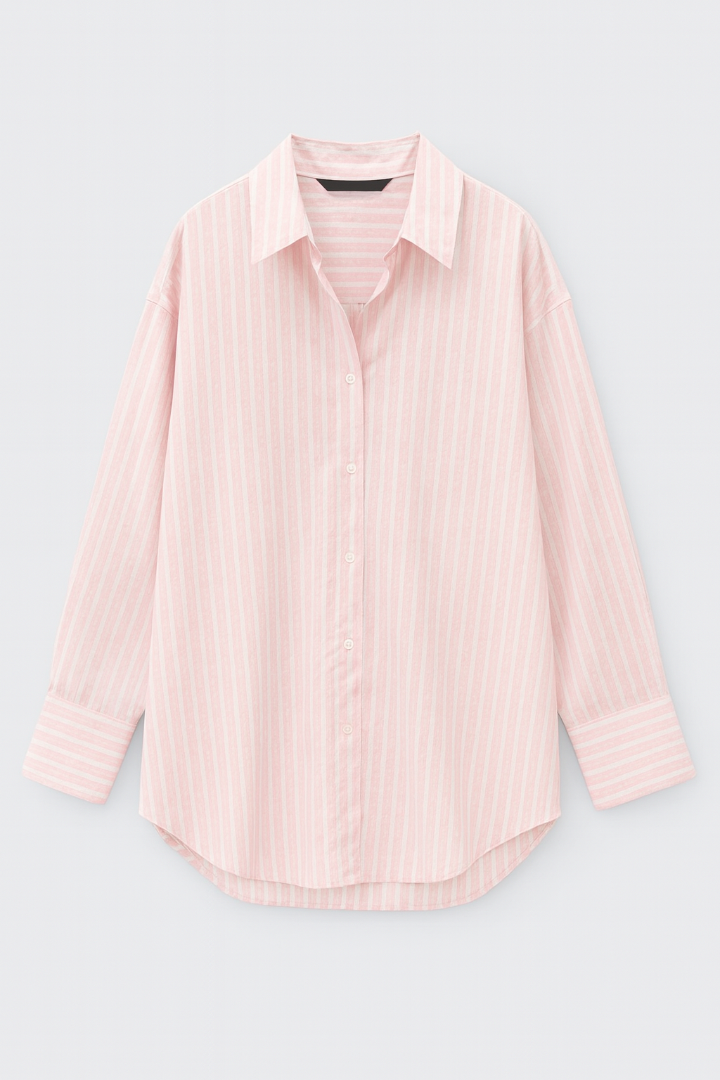 Pink White Striped Relaxed Shirt