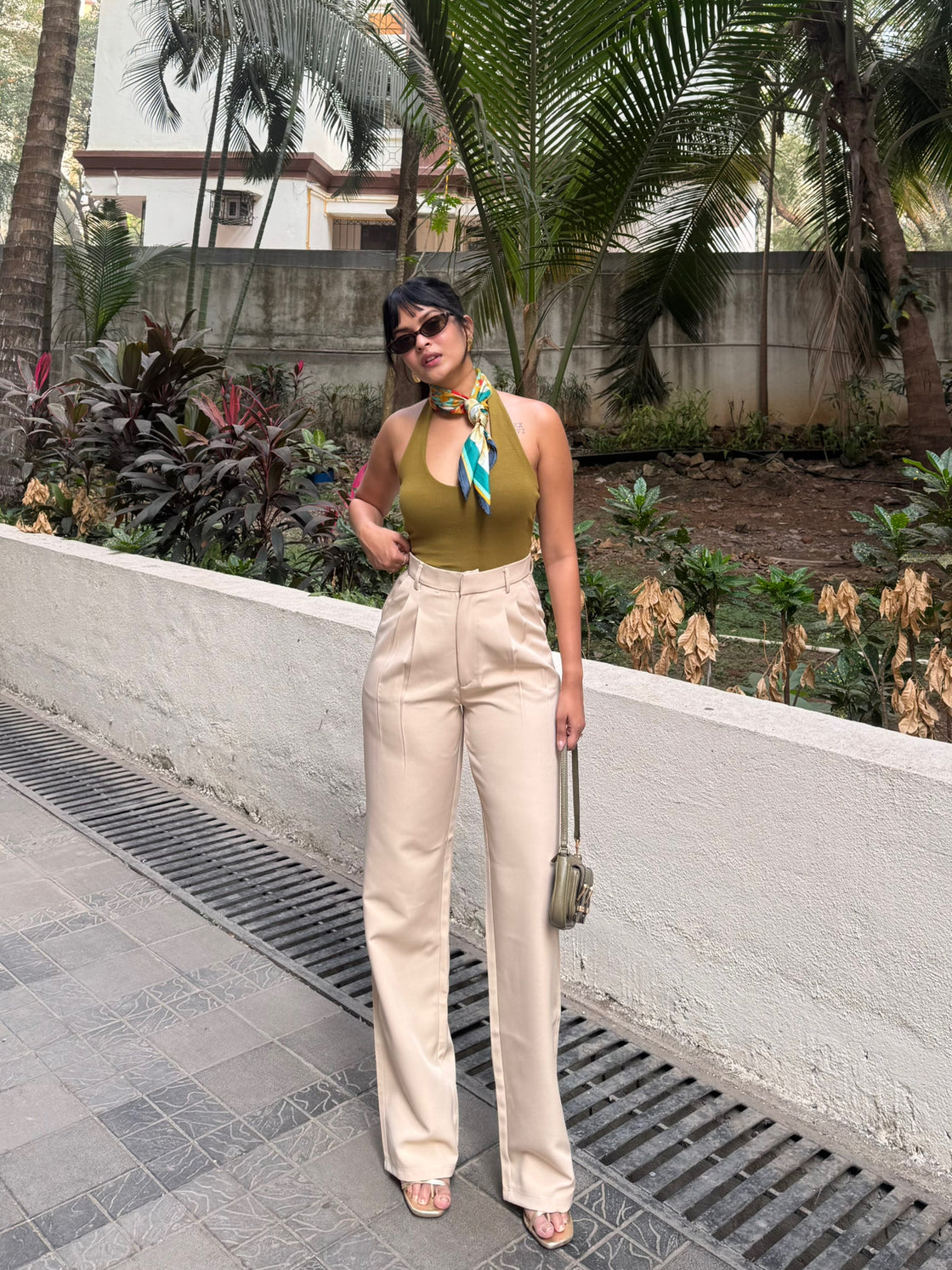 Beige Tailored Trousers
