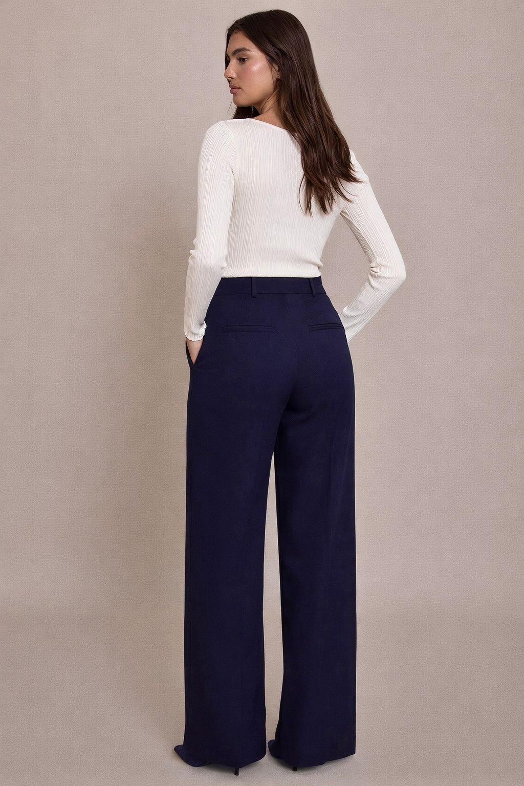 Rich Navy Double Hook Trousers