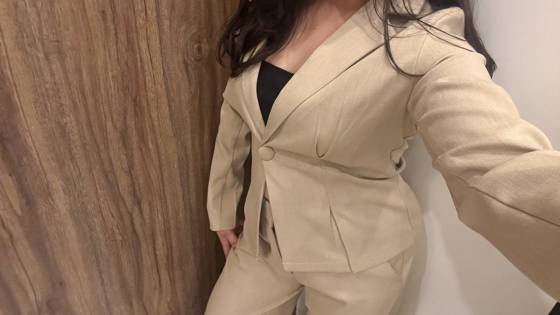 Textured Beige Co-Ord Set