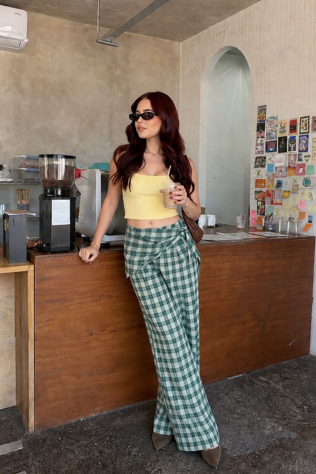Teal Cream Linen Pants
