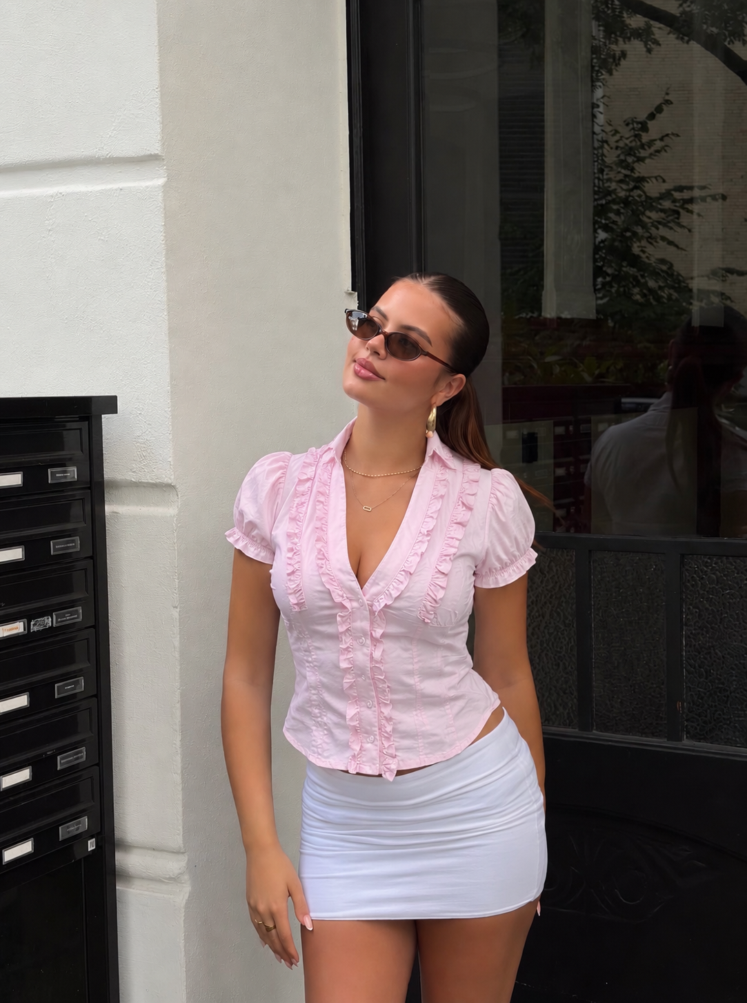 Soft Pink Ruffled Top