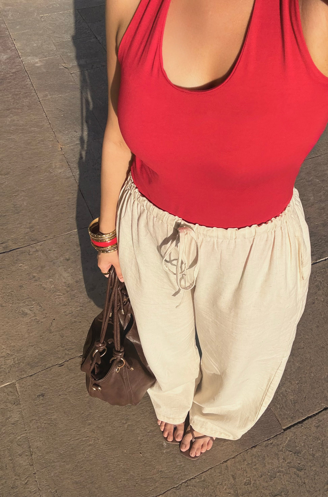 Creamy Sand Natural Linen Pants