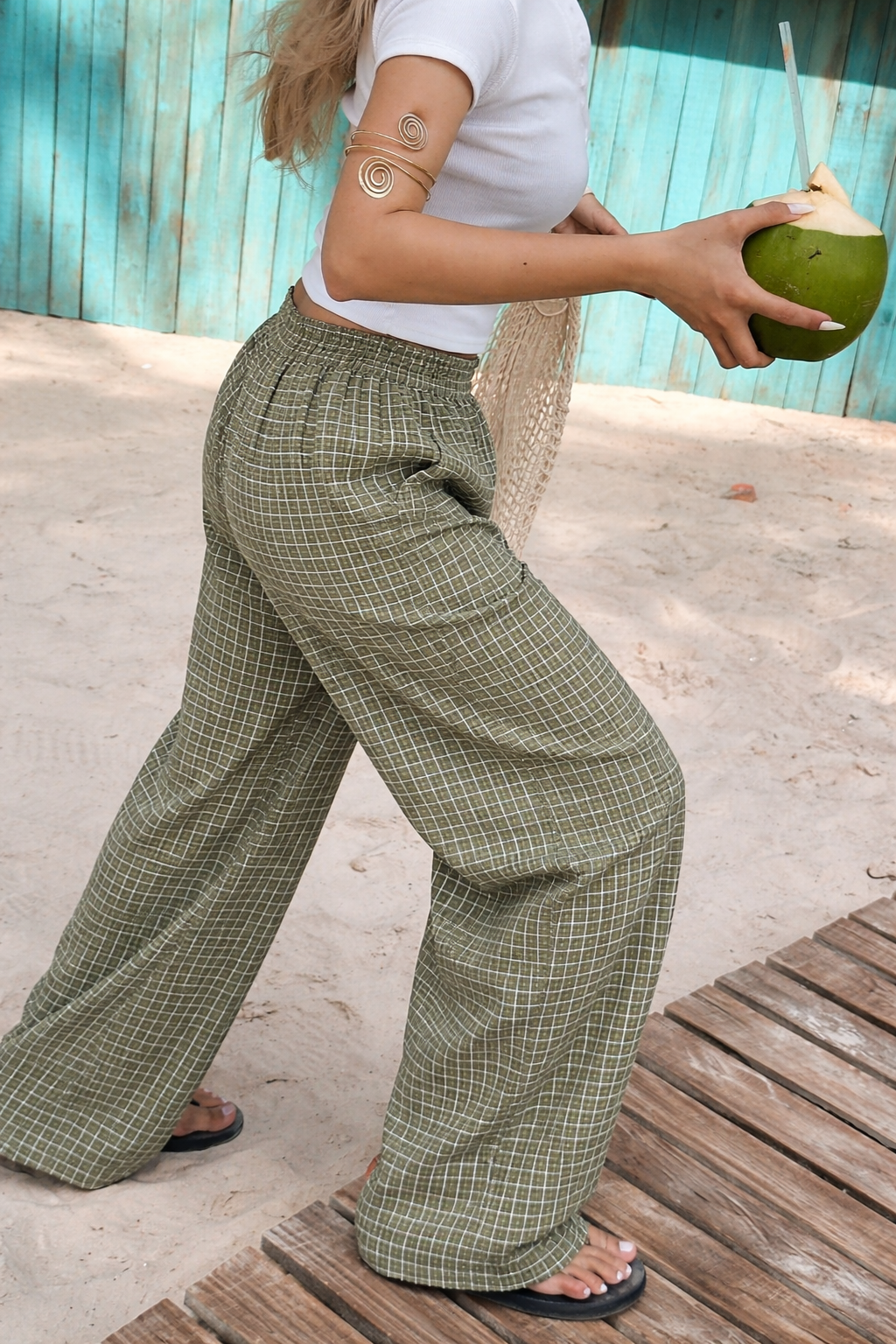 Matcha Check Pants
