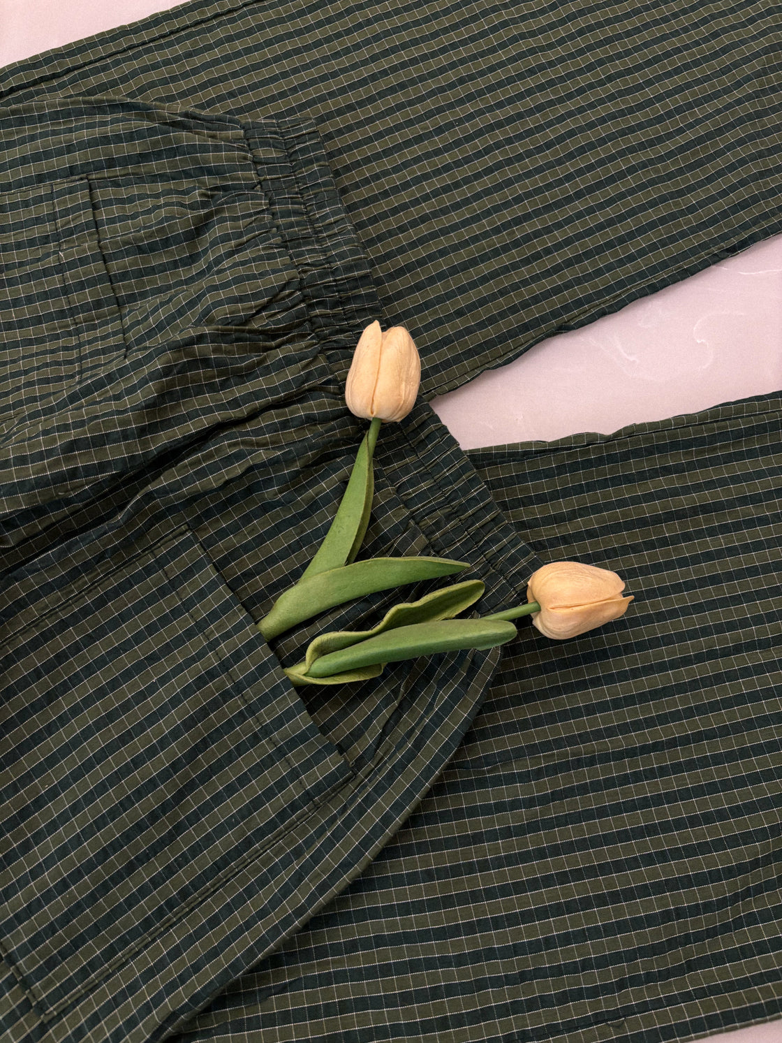 Forest Green Grid Pants