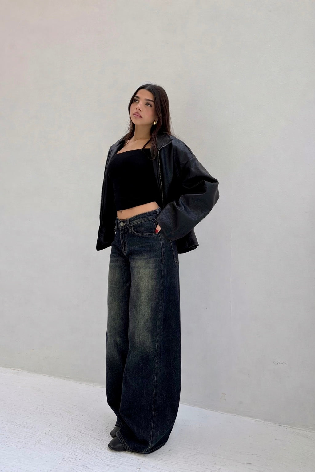 Iconic Dark Wide Leg Denim