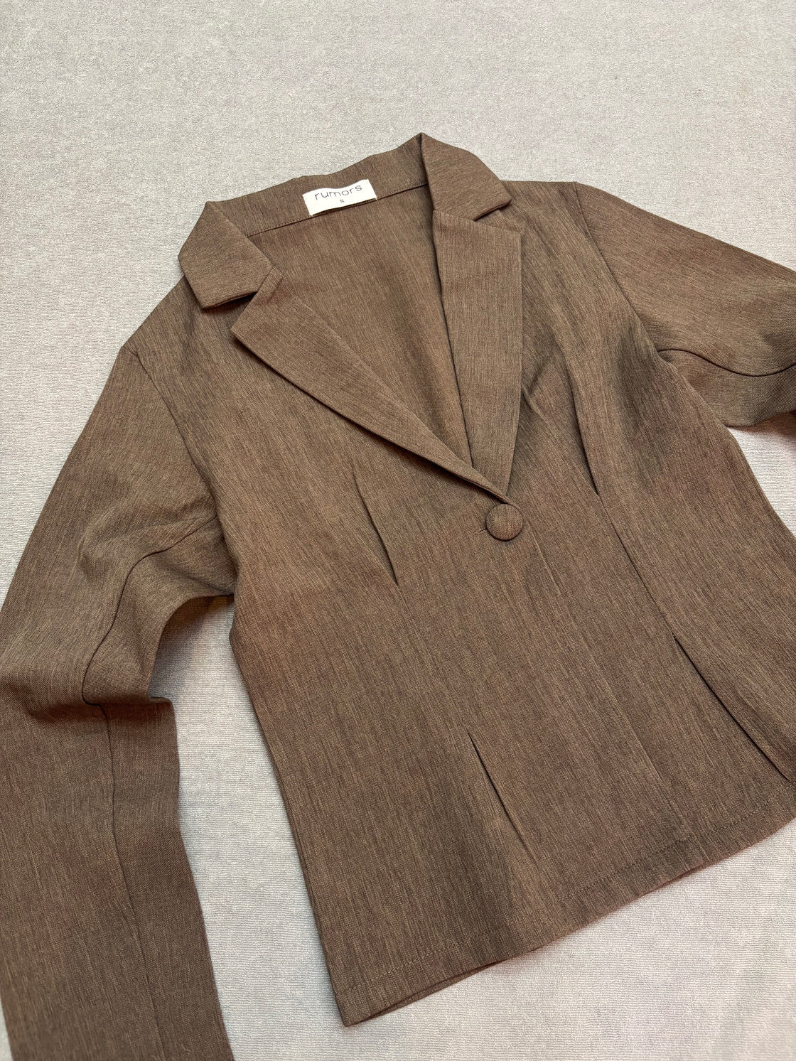 Textured Crop Blazer Top