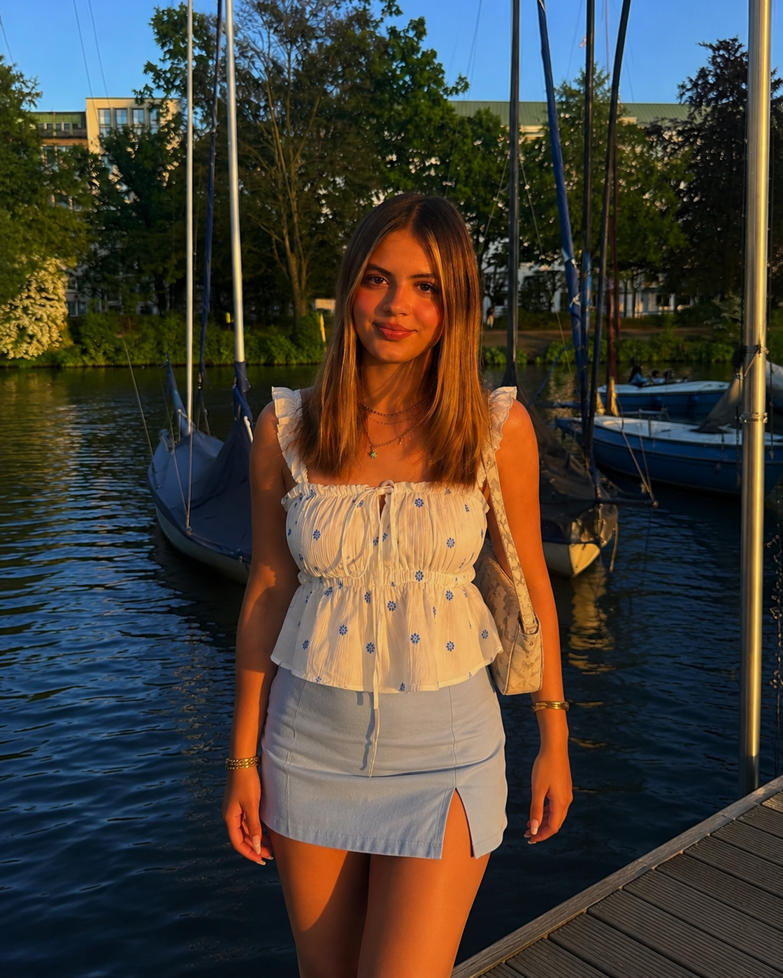 Ditsy Peplum Top
