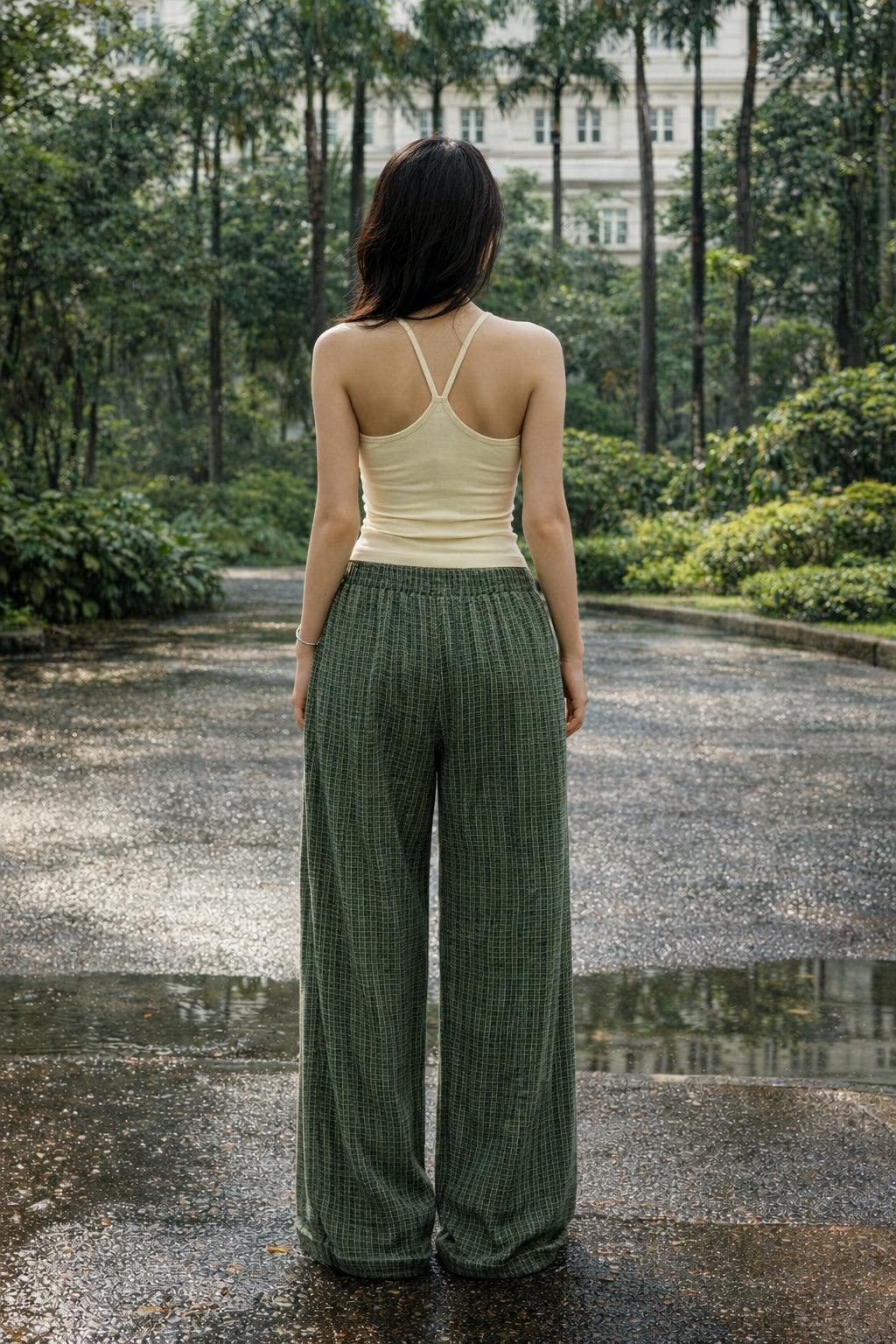 Forest Green Grid Pants