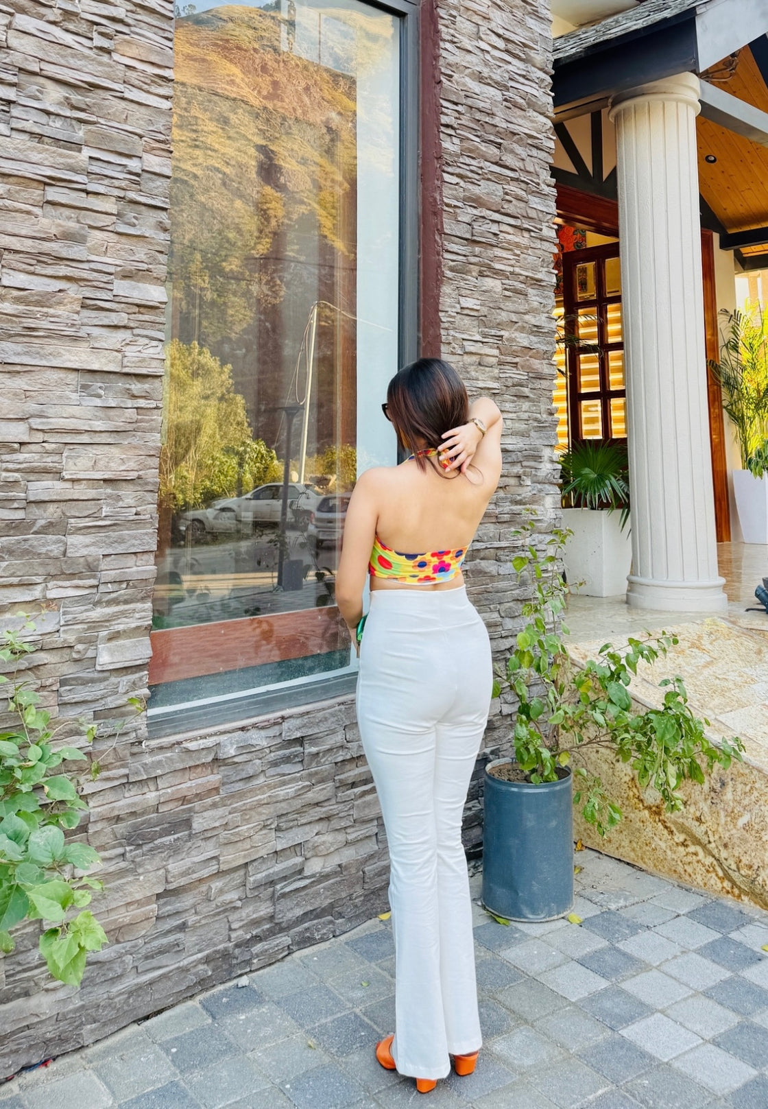 White Sculpted Pants