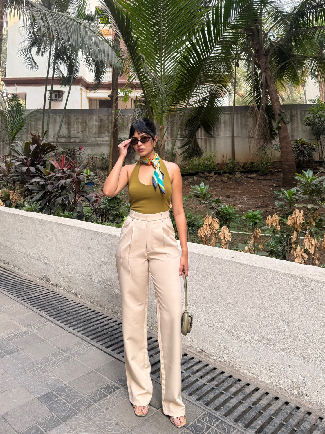 Beige Tailored Trousers