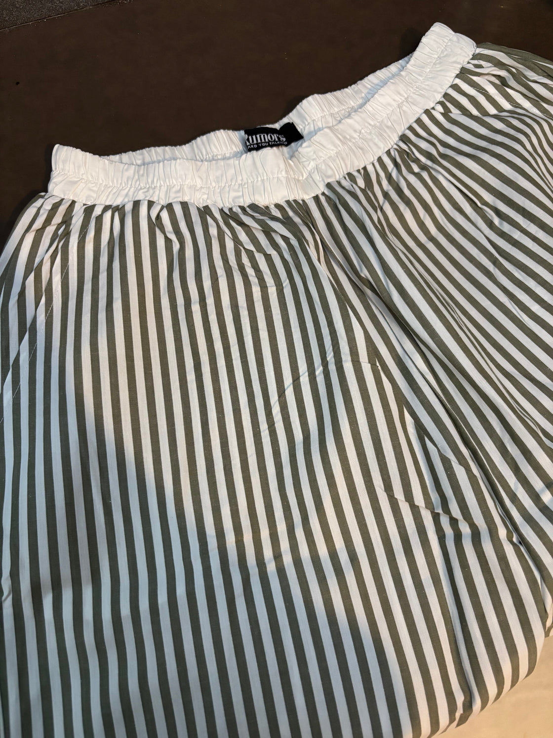 Olive Striped Waistband Pants