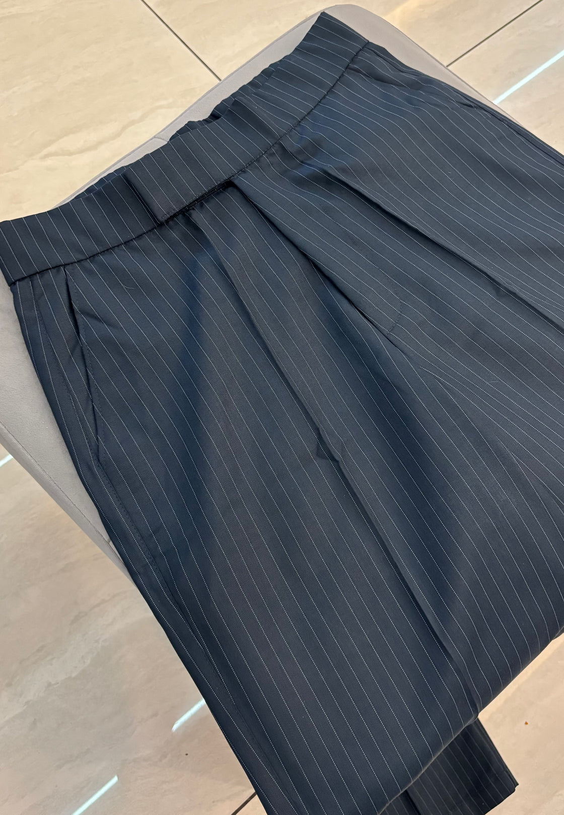 Pinstriped Charcoal Blue Pants