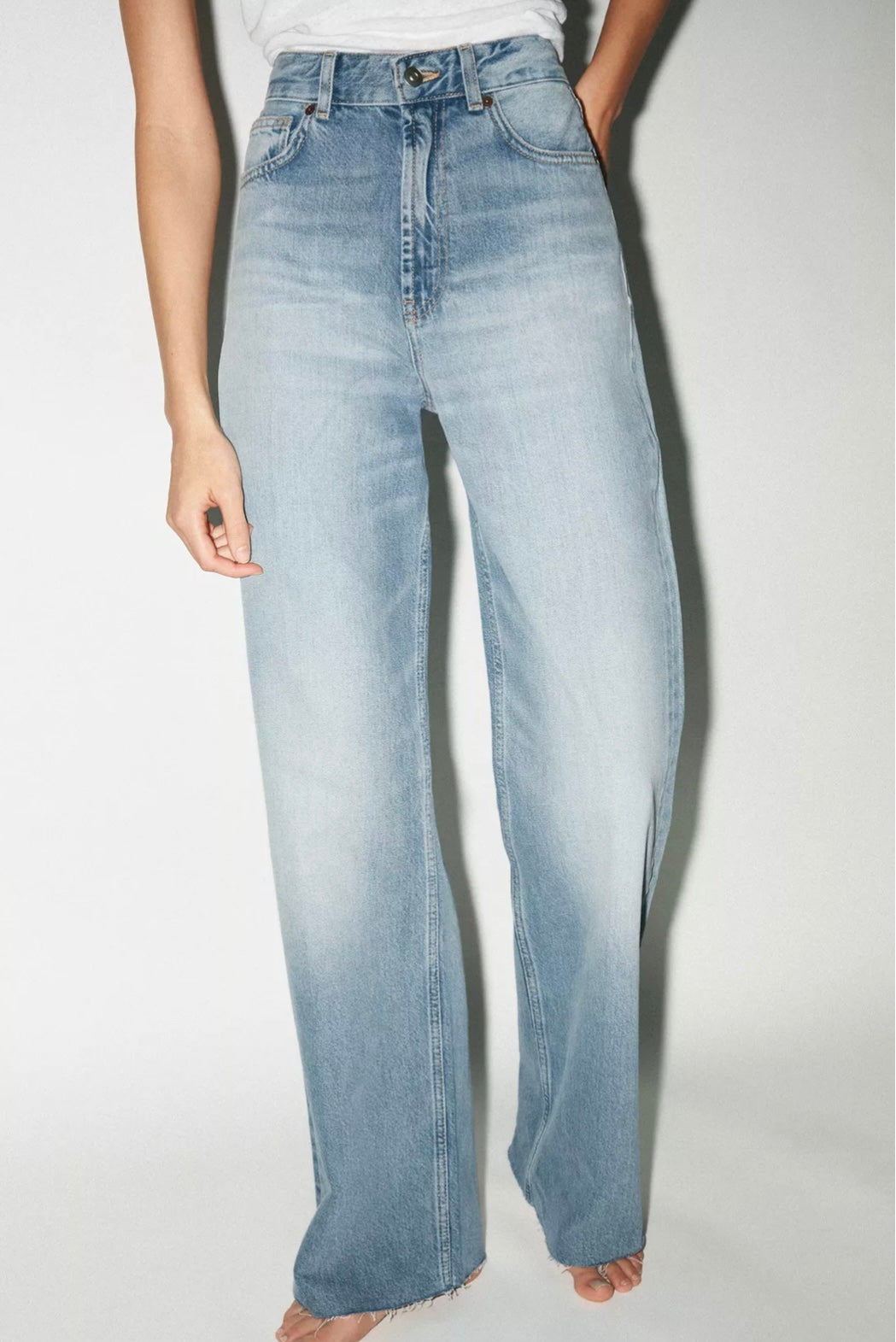 Ice Blue Straight Denim