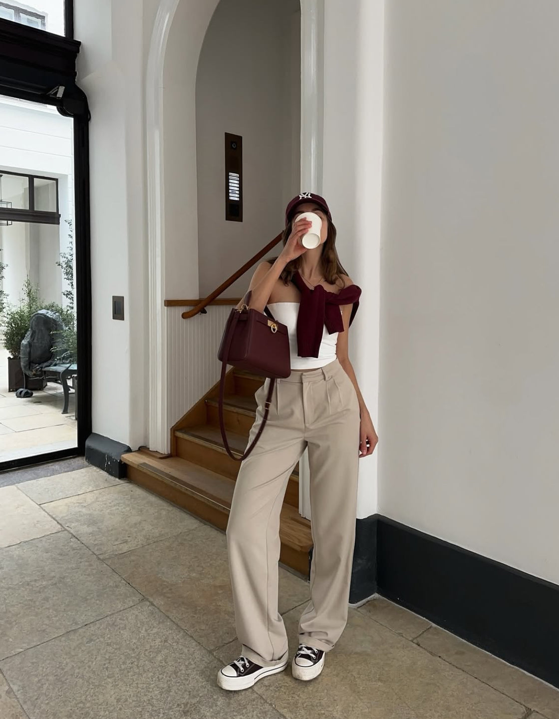 Beige Tailored Trousers