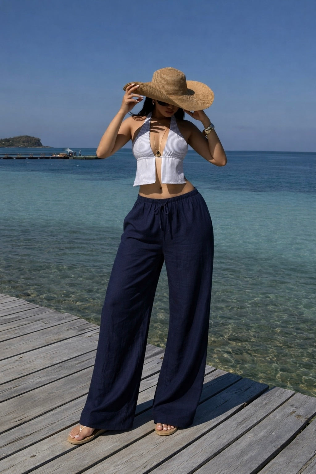 Navy Blue Breezy Pants