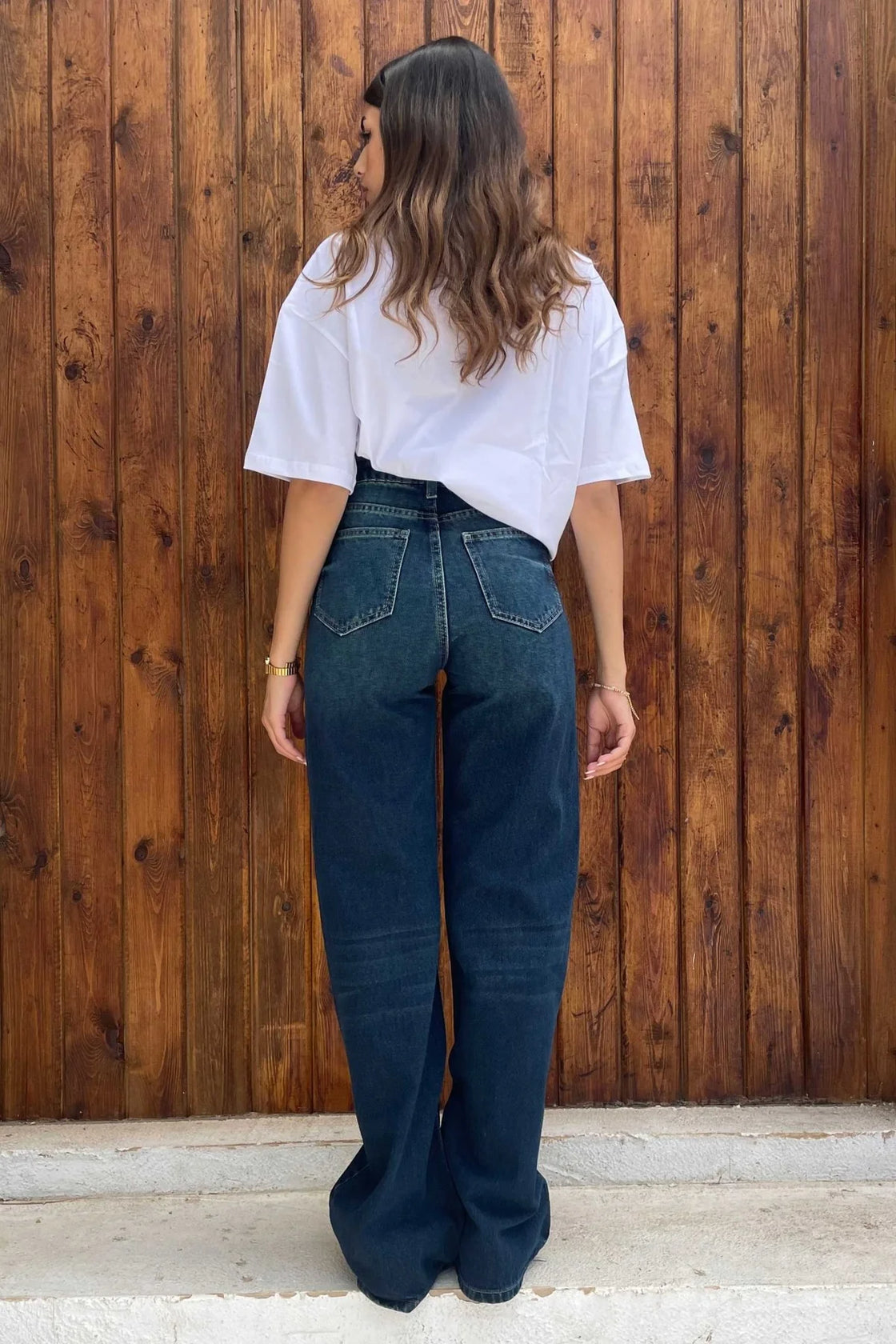 Vintage Blue Wash Straight Jeans